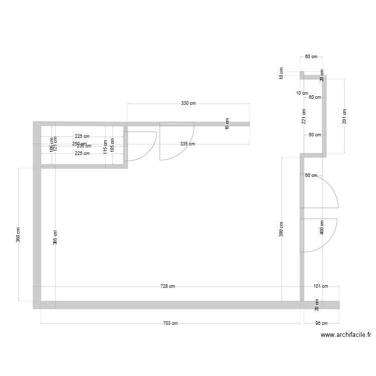 salle de sport. Plan de 1 pièce et 2 m2