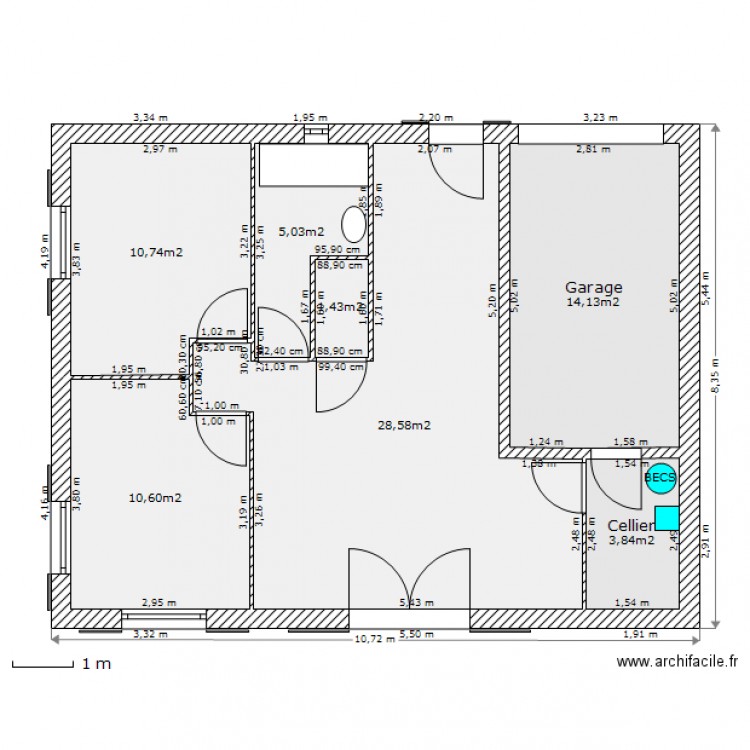 Projet DAVIS plain-pied CPA. Plan de 0 pièce et 0 m2