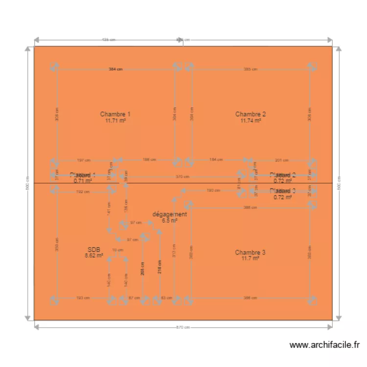 lot 3 plan total et toiture. Plan de 