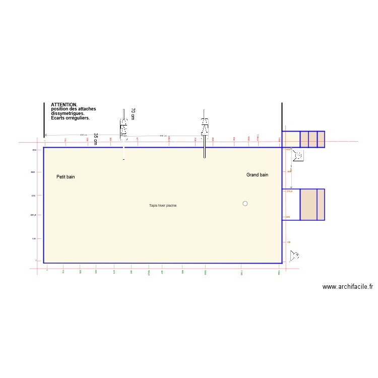 Tapis piscine. Plan de 0 pièce et 0 m2