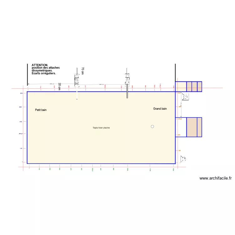 Tapis piscine. Plan de 