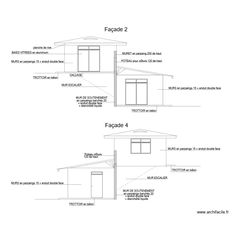 Fa&ccedil;ade 2. Plan de 