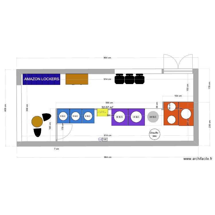 BASTIDE QUEYRIES. Plan de 1 pièce et 32 m2