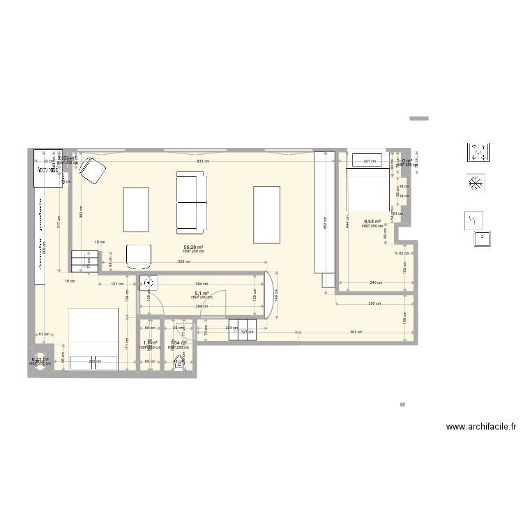 plan flandrin2. Plan de 8 pièces et 73 m2