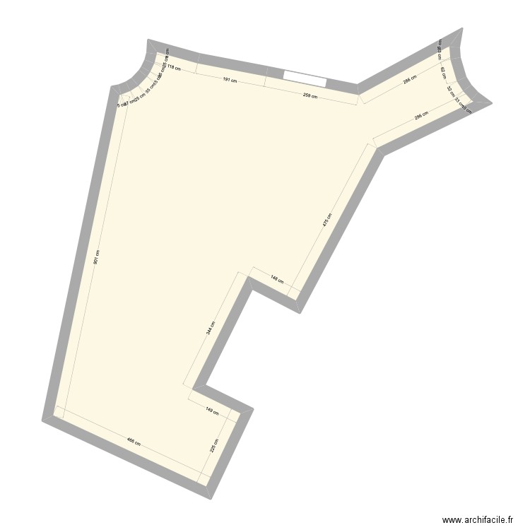 Lamarck - Cours 1er étage. Plan de 1 pièce et 64 m2