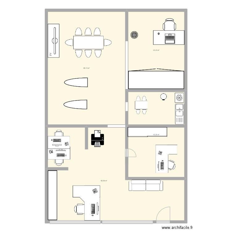 PLAN STAGE. Plan de 4 pièces et 265 m2