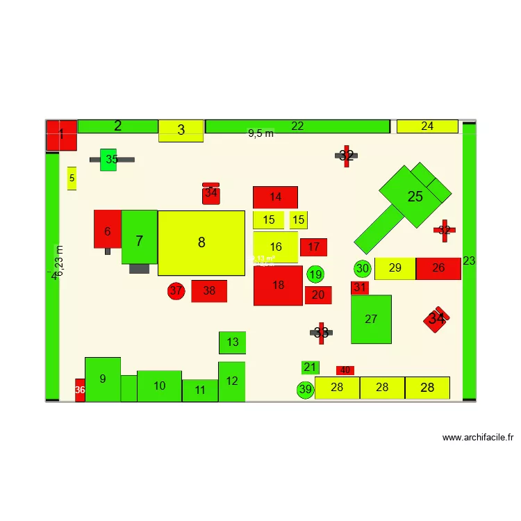 Local matières premières. Plan de 1 pièce et 59 m² Local matières premières. Plan de 1 pièce et 59 m²