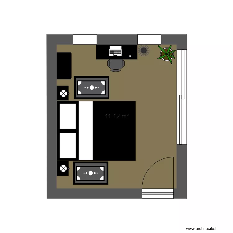Chambre 2. Plan de 