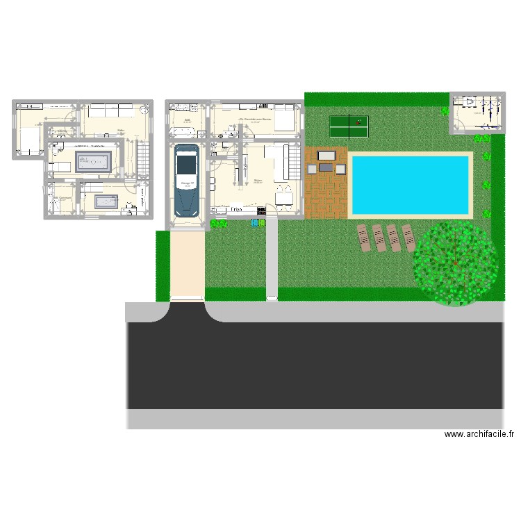 Petite Maison. Plan de 12 pièces et 130 m2