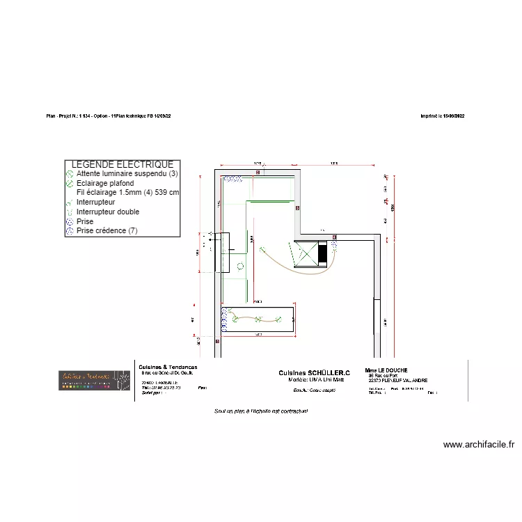 ROBIN_PLAN ELEC CUISINE_LE DOUCHE. Plan de ROBIN_PLAN ELEC CUISINE_LE DOUCHE. Plan de