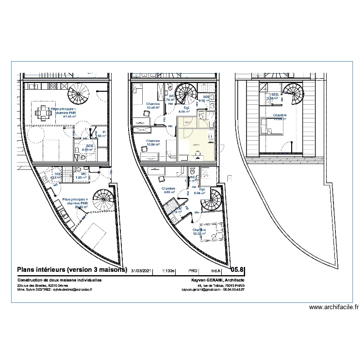 3 maisons bis. Plan de 3 maisons bis. Plan de