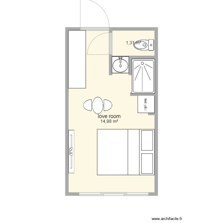 love room. Plan de 0 pièce et 0 m2 love room. Plan de 0 pièce et 0 m2