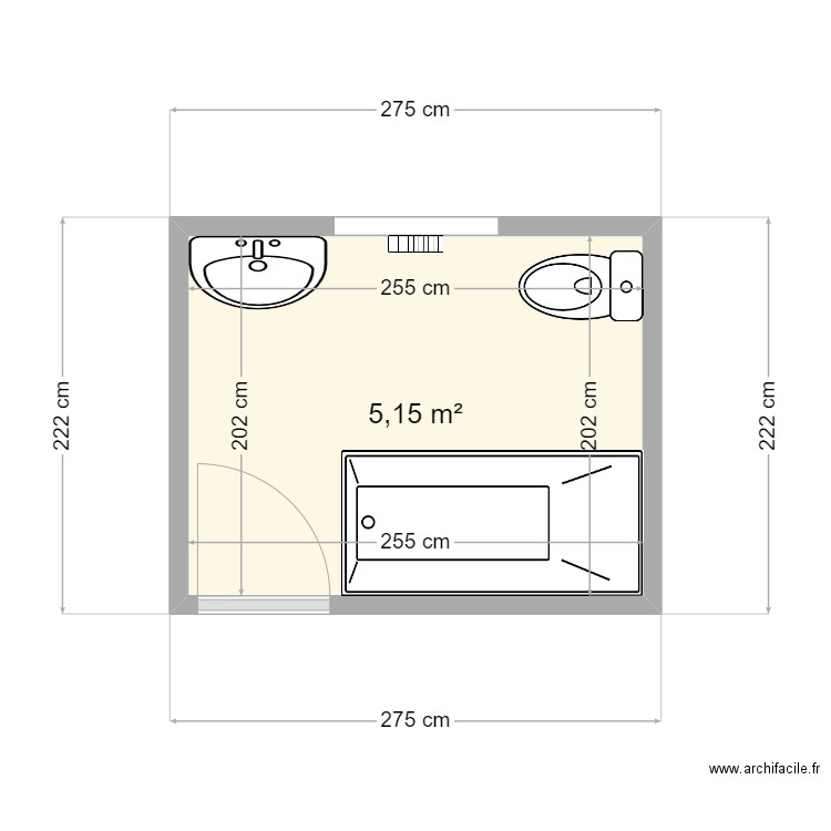 plan sdb edl thomachot. Plan de 1 pièce et 5 m2