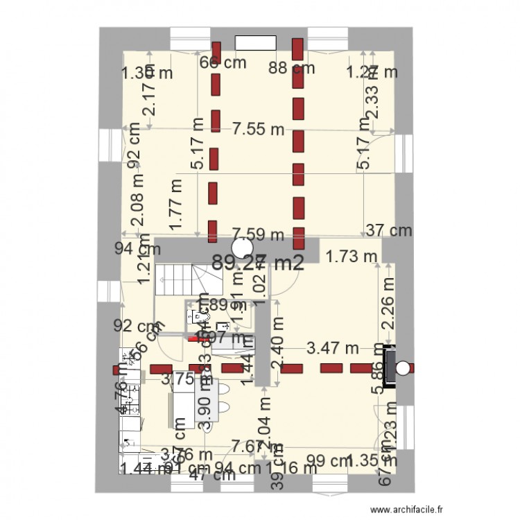 rdc ouvertures maçon meubles. Plan de 0 pièce et 0 m2