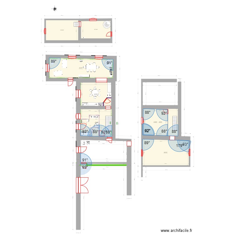 MAISON RANCHAL PLAN AVEC ETAGE AVEC ENTREE. Plan de 9 pièces et 227 m2