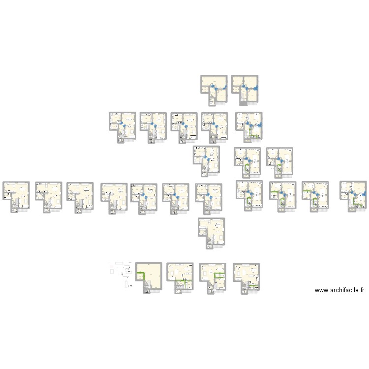 maison. Plan de 159 pièces et 1322 m2