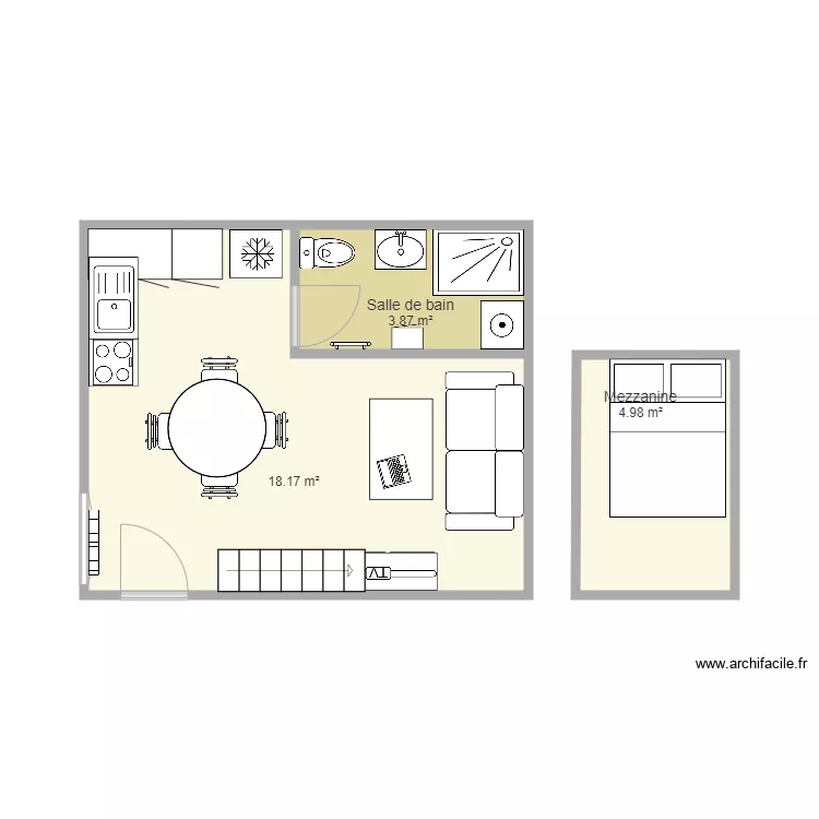 studio. Plan de studio. Plan de