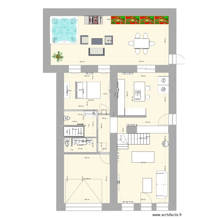 neuneu 3. Plan de 6 pièces et 124 m2