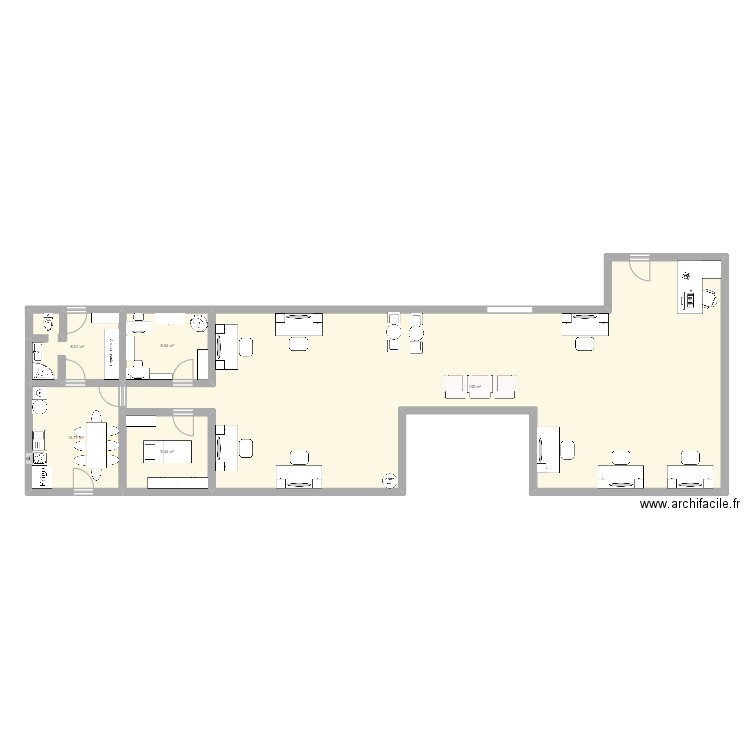 Plan aménagement salon Eghezée. Plan de 5 pièces et 172 m2