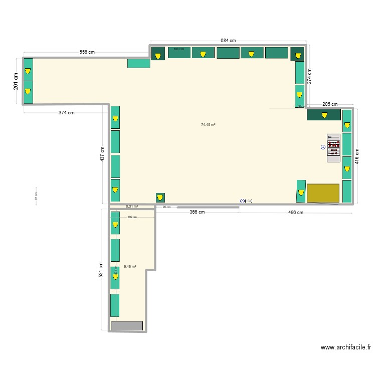 Ariane TRAVAN 2. Plan de 3 pièces et 84 m2