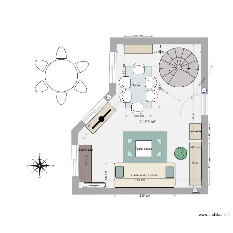 salon Marronniers. Plan de 0 pièce et 0 m2