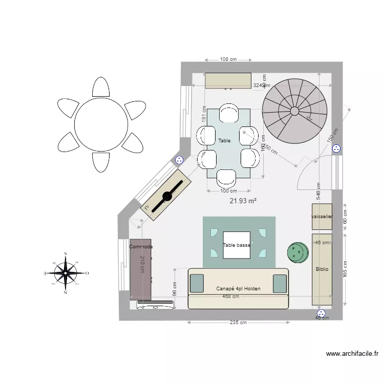 salon Marronniers. Plan de salon Marronniers. Plan de
