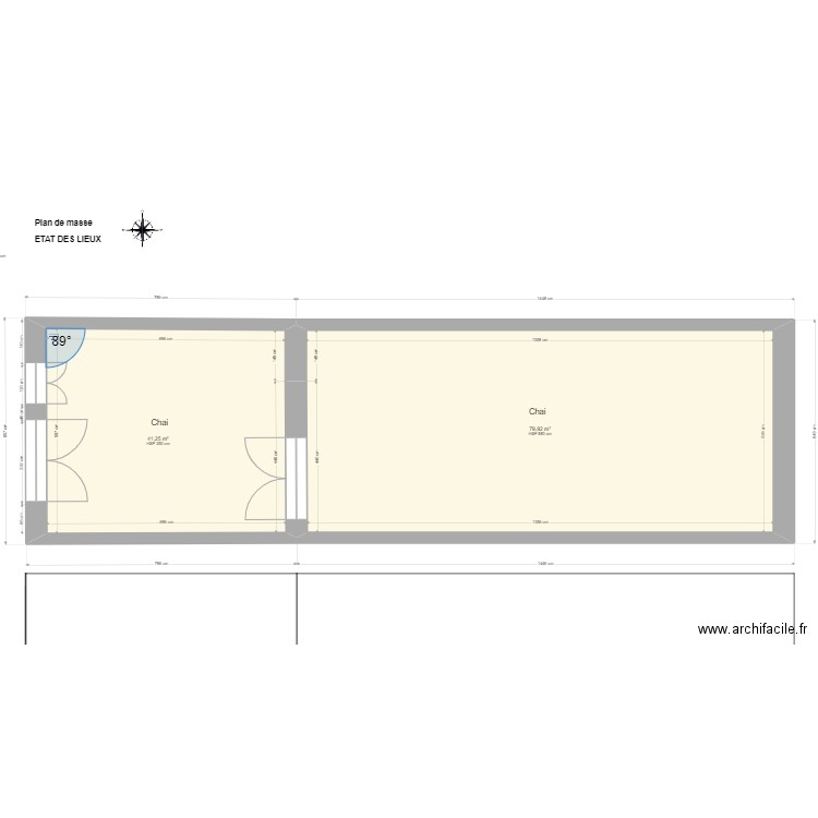 garage1. Plan de 2 pièces et 121 m2