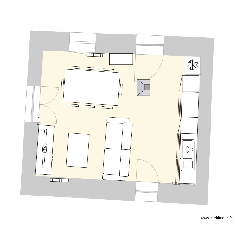 sallon cuisine vide 1. Plan de 0 pièce et 0 m2