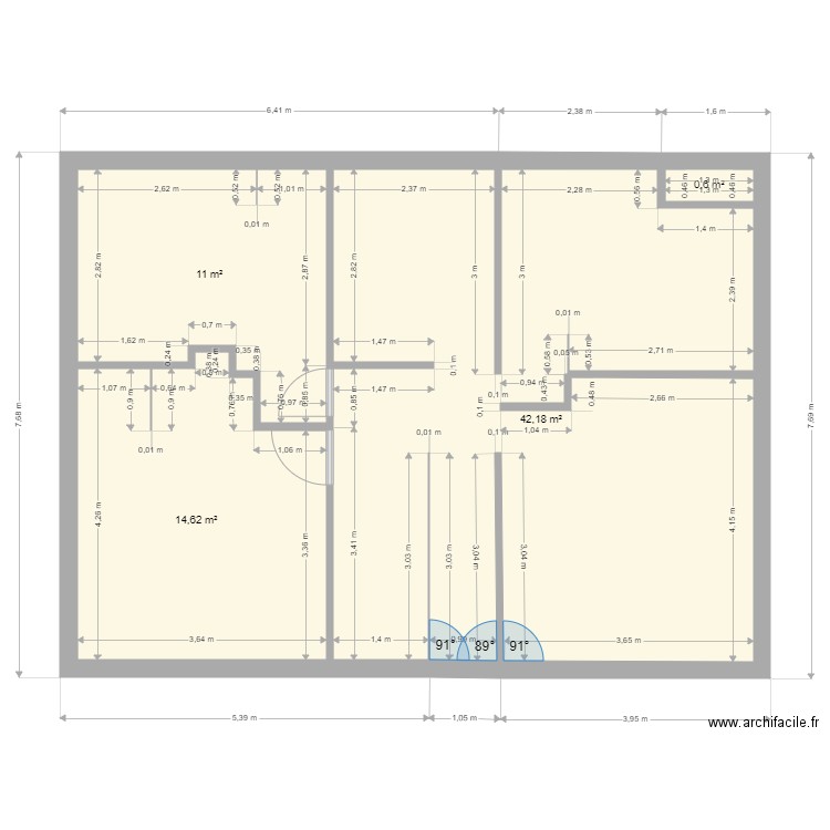 Plan maison Auchel etage. Plan de 4 pièces et 68 m2