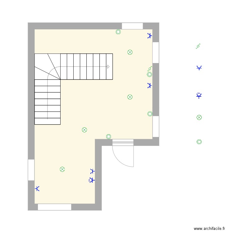 palier entier elec. Plan de 0 pièce et 0 m2