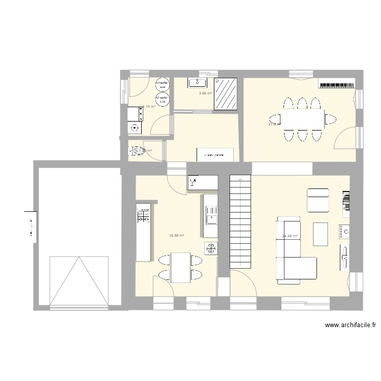 sausseyRDCprojet2. Plan de 0 pièce et 0 m2