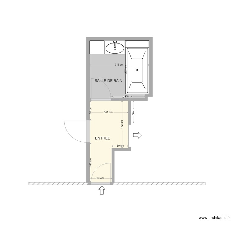 SDB EXISTANTE . Plan de 0 pièce et 0 m2