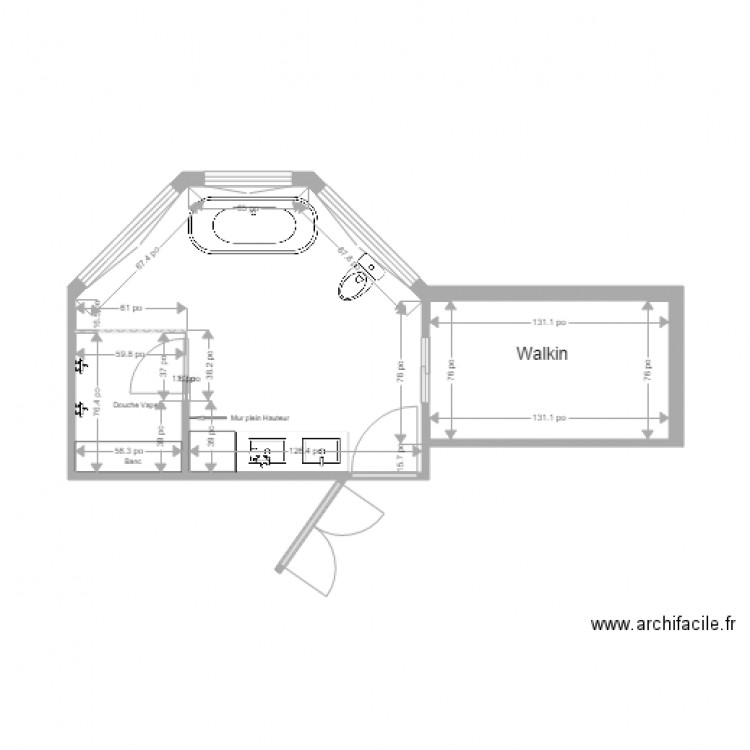 Salle de bain des maitre option 2. Plan de 0 pièce et 0 m2
