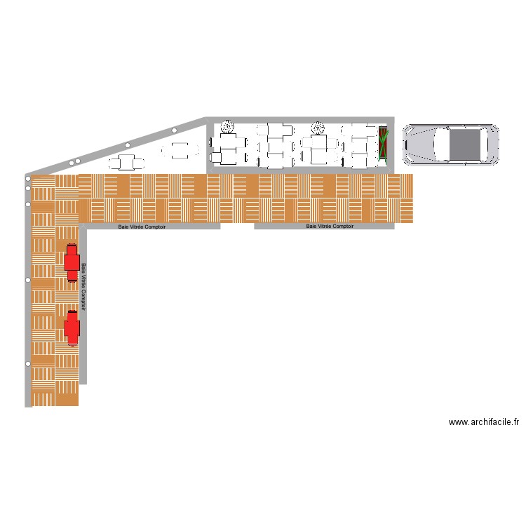 Terrasse Comptoir. Plan de 0 pièce et 0 m2