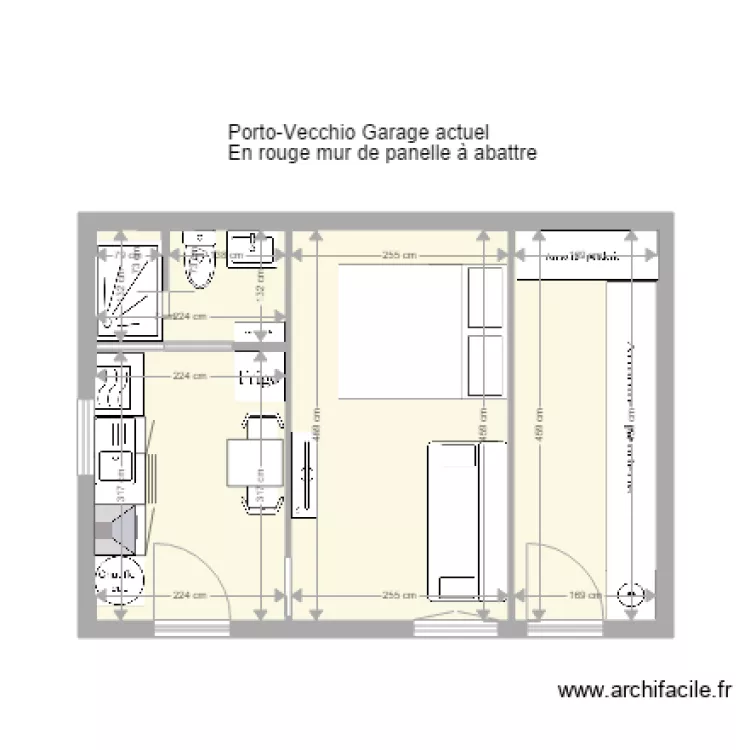 garage sans transformation. Plan de 