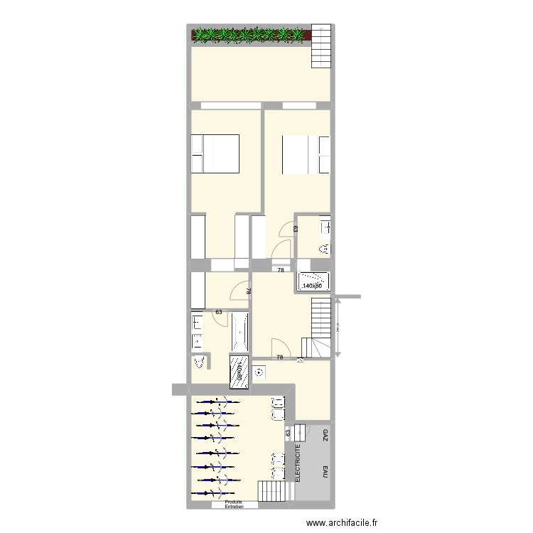 Banning 21 Rez Jardin. Plan de 12 pièces et 100 m2