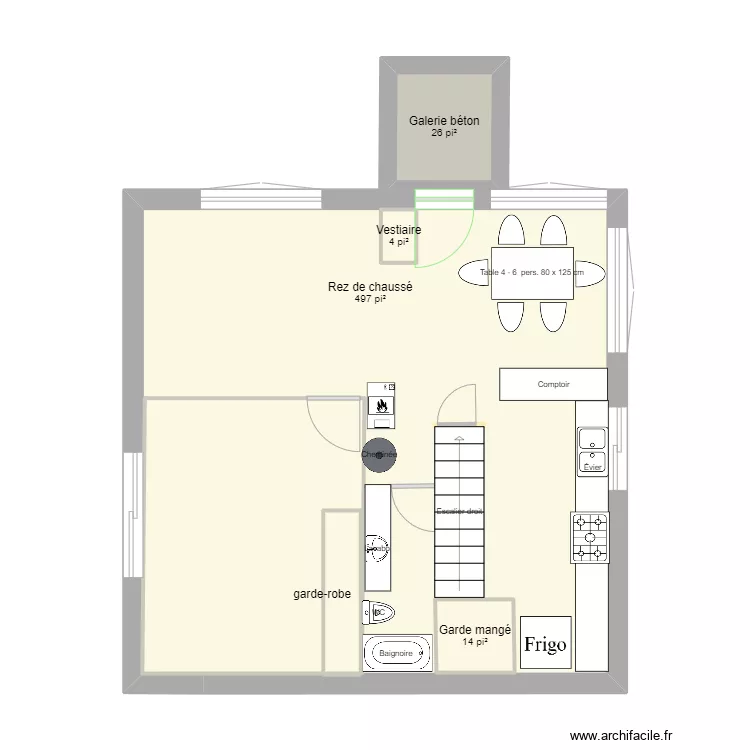REZ DE CHAUSS&Eacute; AVANT. Plan de 
