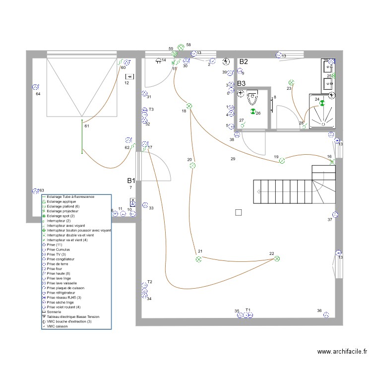 channel RdC Eclairage1. Plan de 0 pièce et 0 m2