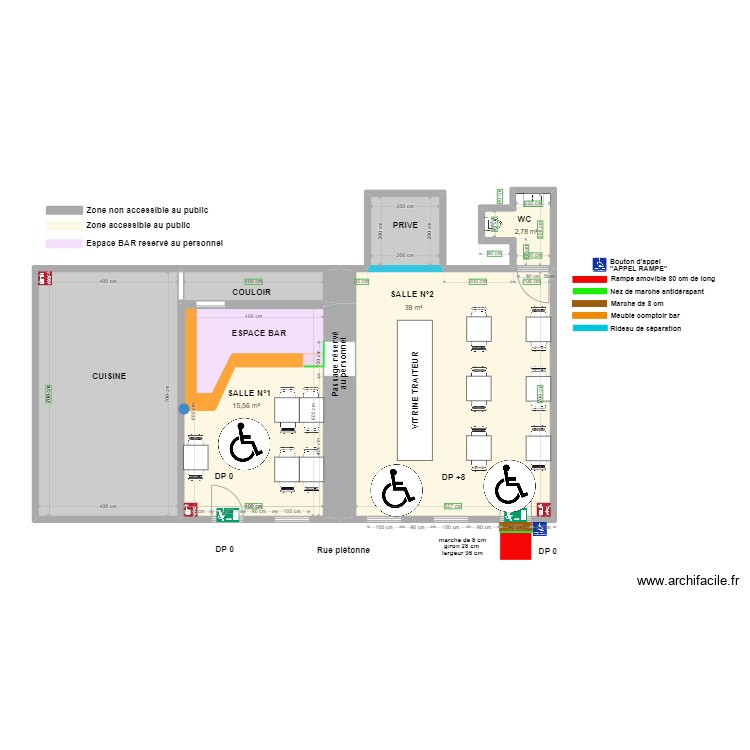 CHEZ PANDA  Apr&egrave;s travaux avec espace de rotation. Plan de 0 pièce et 0 m2