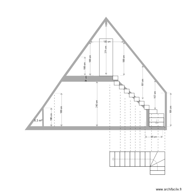 Plan coupe. Plan de 0 pièce et 0 m2