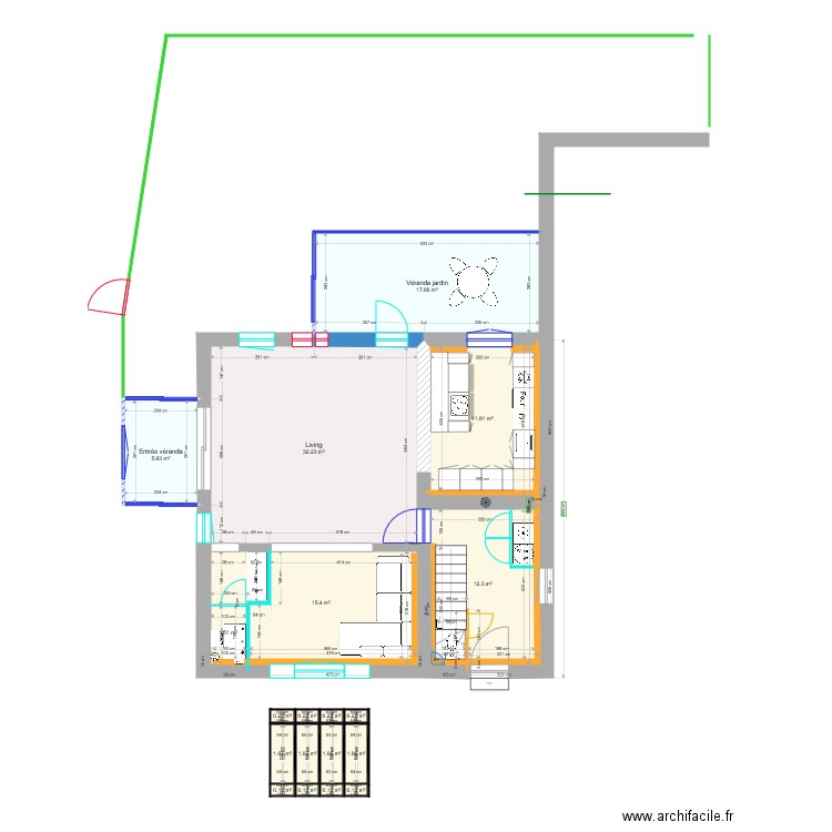 Rez de ch concergerie. Plan de 0 pièce et 0 m2