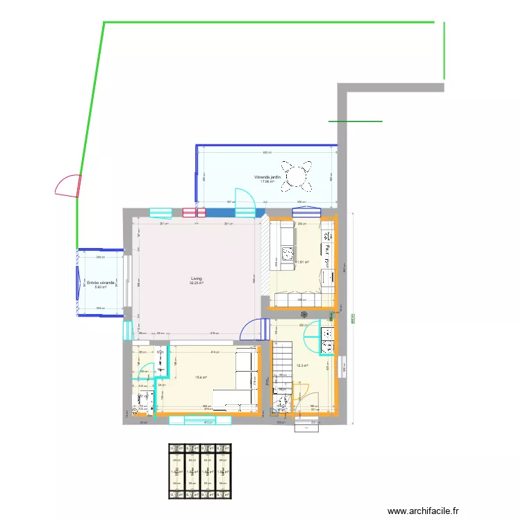 Rez de ch concergerie. Plan de 