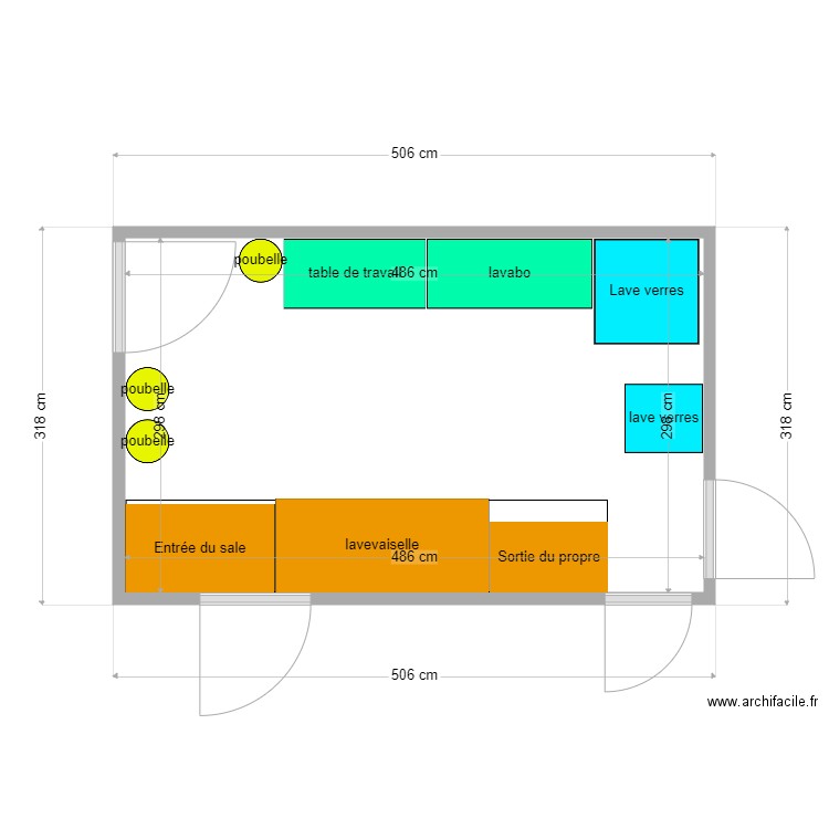 local plonge modifié. Plan de 0 pièce et 0 m2