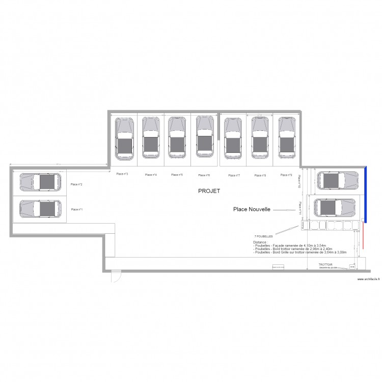 Cour Parkings PROJET V2. Plan de 0 pièce et 0 m2