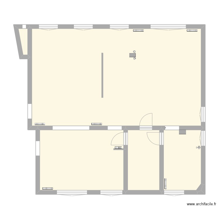 Villa Herran structure après démolition. Plan de 6 pièces et 104 m2