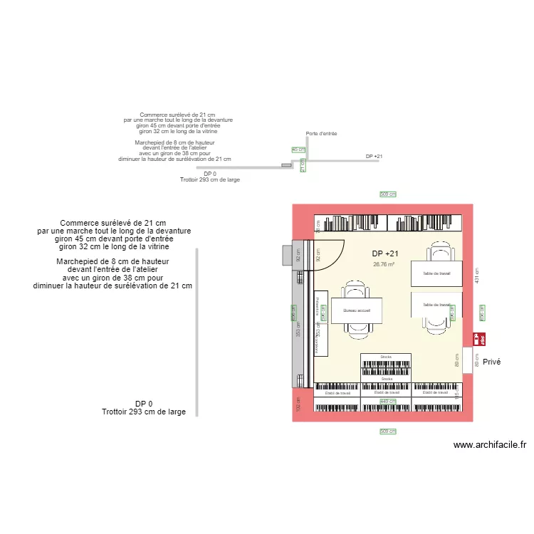 ATELIER ACCORDEON AVANT TRAVAUX. Plan de 