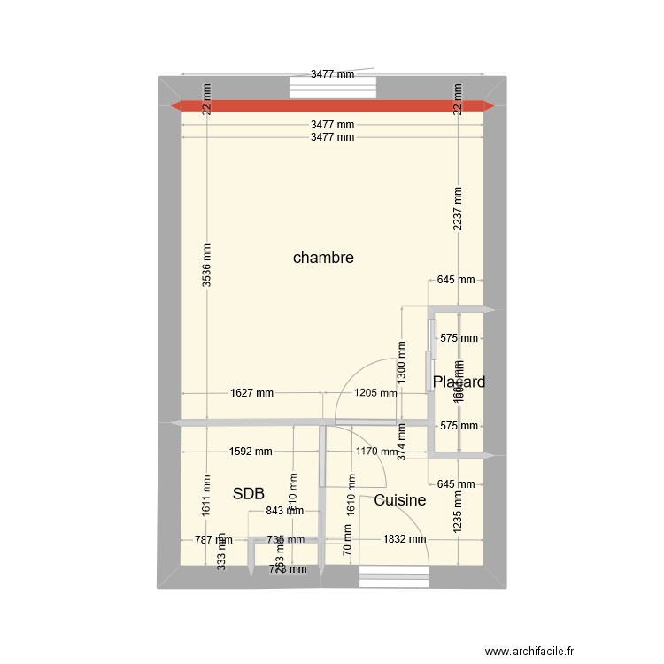 B35cube. Plan de 5 pièces et 18 m2