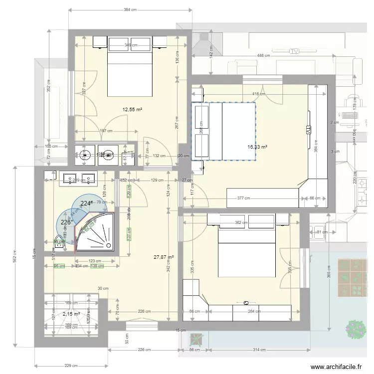 Casa con pavimento. Plan de 