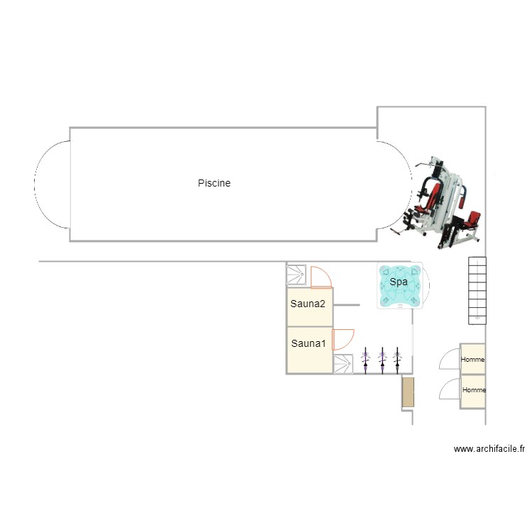 sport. Plan de 0 pièce et 0 m2