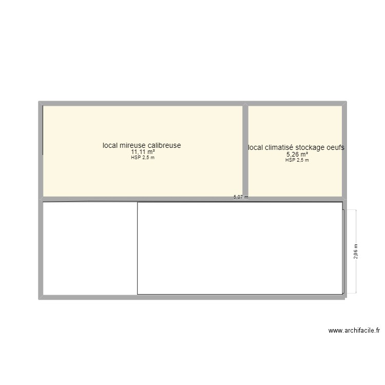 PROJET CEO 1 GAEC PIERRES ET TERRES. Plan de 2 pièces et 16 m2